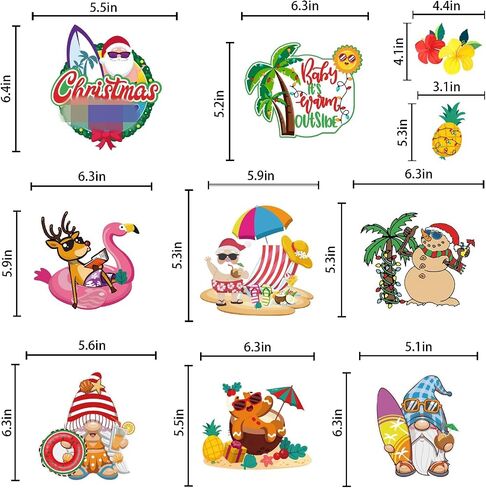40pcs Christmas Summer Hanging Swirls Decorations, NO-DIY Christmas Summer Party Decorations, Mele Kalikimaka Christmas Decorations Flamingo Beach Tropical Hawaiian Christmas Decorations in Saudi Arabia