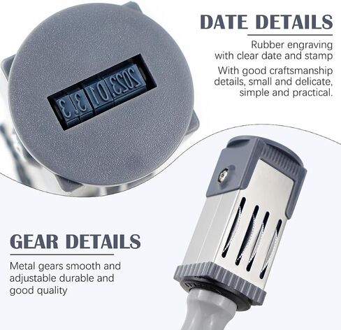 Date Stamp Portable Number Stamp Office Small Date Stamp Round Plastic Time Date Stamp Year Month Day Stamp Handheld Business Stamp File Accessories,21MM in Saudi Arabia