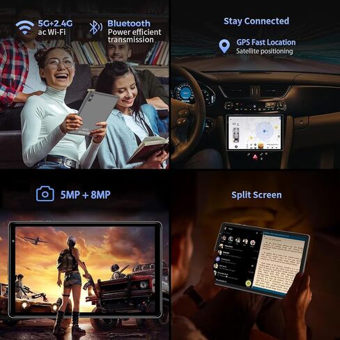 YESTEL أحدث جهاز لوحي 2024 Android 13 Tablet 10.1 بوصة مع معالج ثماني النواة، ذاكرة وصول عشوائي 12 جيجابايت + ذاكرة تخزين داخلية 128 جيجابايت (توسيع إلى 1 تيرابايت)، شاشة IPS HD، واي فاي، بلوتوث، نظام تحديد المواقع العالمي، 6000 مللي أمبير، مع حافظة - رما in Saudi Arabia