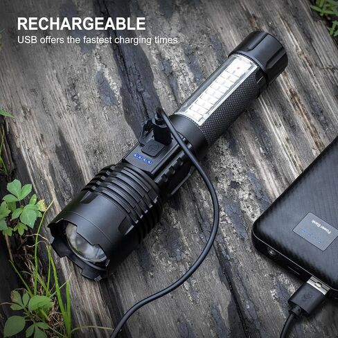 Flashlights High Lumens Rechargeable - 990000 Lumen Super Bright Flashlight with 7 Modes, IPX6 Waterproof, Mid-Size LED Flash Light for Home & Outdoor Activity in Saudi Arabia
