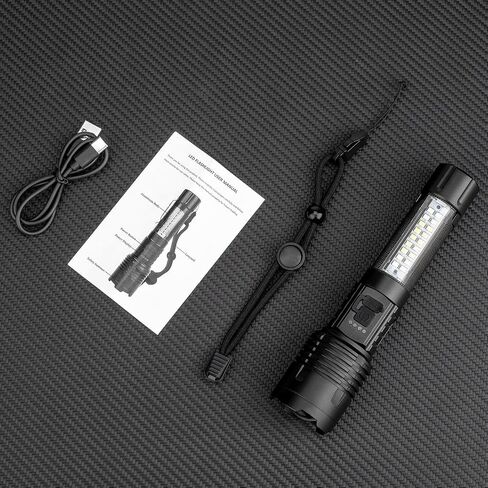 Flashlights High Lumens Rechargeable - 990000 Lumen Super Bright Flashlight with 7 Modes, IPX6 Waterproof, Mid-Size LED Flash Light for Home & Outdoor Activity in Saudi Arabia