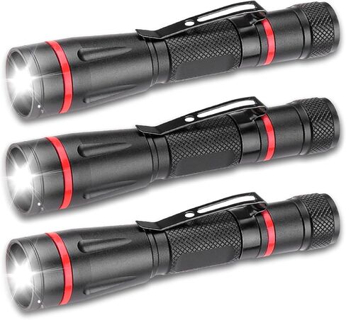 مصابيح LED للتخييم الصغيرة، 3 عبوات، تركيز قابل للتعديل، مصباح يدوي عالي اللومن مقاوم للماء، شعاع قابل للتكبير - قوي ومشرق للاستخدام في الهواء الطلق in Kuwait