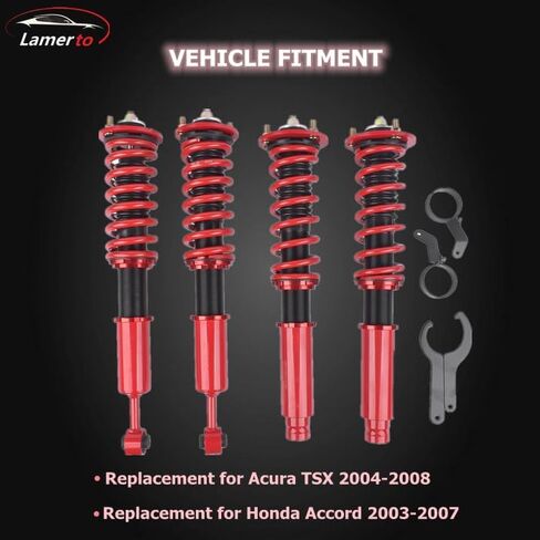 Coilovers Suspension Struts Adjustable Height Coilover Struts Spring Shocks Full Set Kits Replacement for Acura TSX 2004-2008, Honda Accord 2003-2007 in Saudi Arabia