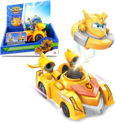Super Wings Race Car Toys, 5 in Jett Spinning Tops and Race Car Toys for Kids, 2-in-1 Mode Vehicle Toys Cars for 3 4 5 6 7 8 Year Old Boys in Kuwait