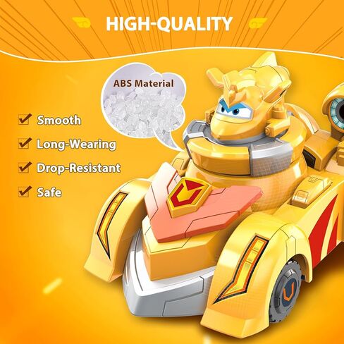 Super Wings Race Car Toys, 5 in Jett Spinning Tops and Race Car Toys for Kids, 2-in-1 Mode Vehicle Toys Cars for 3 4 5 6 7 8 Year Old Boys in Kuwait