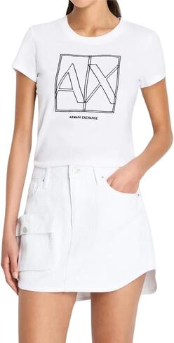 تي شيرت A｜X ARMANI EXCHANGE النسائي بشعار A|x نحيف in Saudi Arabia
