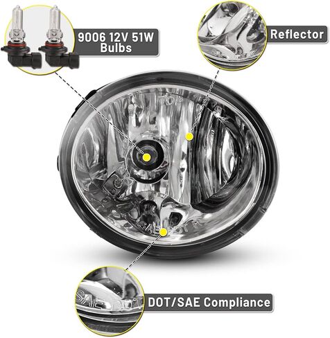 Fog Lights Lamps Assembly fit for Toyota Sequoia 2001-2007 Tundra 2000-2006 Driver Passenger Replacement,CBUS30-0076-09 in Saudi Arabia