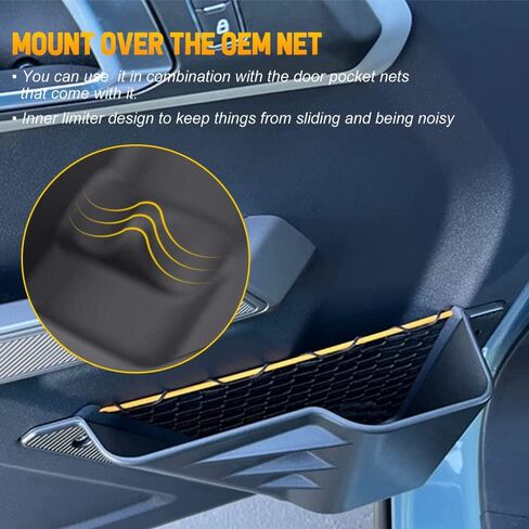 جيوب تخزين بالباب الأمامي، حامل أكواب للباب الأمامي لملحقات Ford Bronco، ملحقات توسيع التخزين الداخلي المتوافقة مع Ford Bronco 6 Gen 2021 2022 (ليس للرياضة) in Kuwait