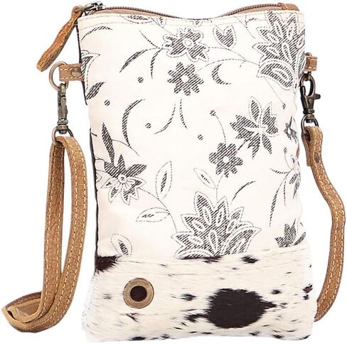 Myra Bag Bloom Bleach Upcycled Canvas & Cowhide Small Crossbody Bag S-1501 in Kuwait