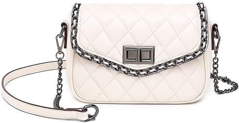 Small Quilted Crossbody Purse for Women Trendy Soft Vegan Leather Shoulder Wallet Purse Chain Cross Body Flap Bag in Saudi Arabia
