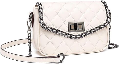Small Quilted Crossbody Purse for Women Trendy Soft Vegan Leather Shoulder Wallet Purse Chain Cross Body Flap Bag in Saudi Arabia