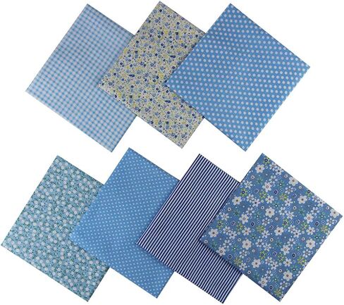 7PCS Different Patterns Printed Cotton Fabric Squares 50 cm x 50 cm Handmade Craft Cloths Bundle for Sewing Patchwork, Quilting, DIY Scrapbooking Tissue (Red) in Saudi Arabia