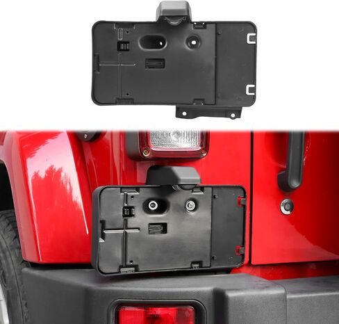Voodonala for Jeep Wrangler JK JKU Front Plate License Bracket Front License Hanging Kits Compatible with Jeep Wrangler JK JKU 2012-2018 in Saudi Arabia