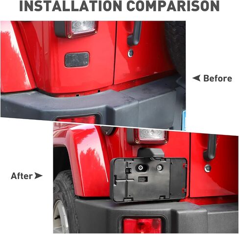 Voodonala for Jeep Wrangler JK JKU Front Plate License Bracket Front License Hanging Kits Compatible with Jeep Wrangler JK JKU 2012-2018 in Saudi Arabia
