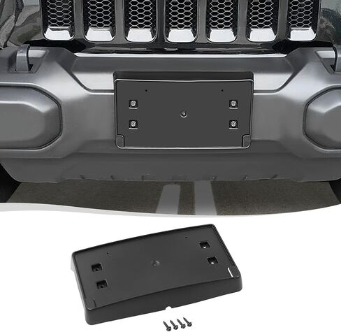 Voodonala for Jeep Wrangler JK JKU Front Plate License Bracket Front License Hanging Kits Compatible with Jeep Wrangler JK JKU 2012-2018 in Saudi Arabia