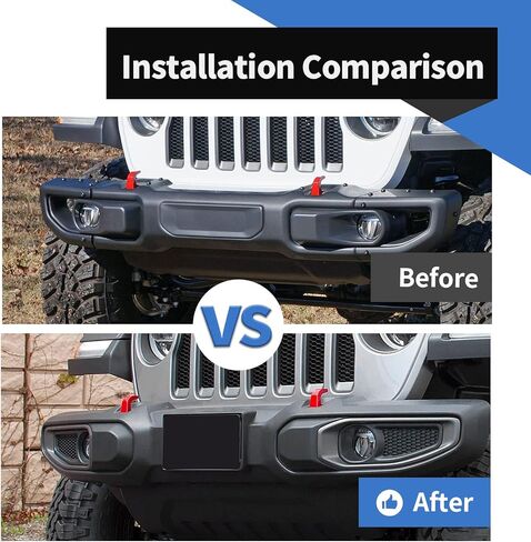 Voodonala for Jeep Wrangler JK JKU Front Plate License Bracket Front License Hanging Kits Compatible with Jeep Wrangler JK JKU 2012-2018 in Saudi Arabia