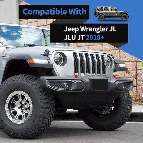 Voodonala for Jeep Wrangler JK JKU Front Plate License Bracket Front License Hanging Kits Compatible with Jeep Wrangler JK JKU 2012-2018 in Saudi Arabia