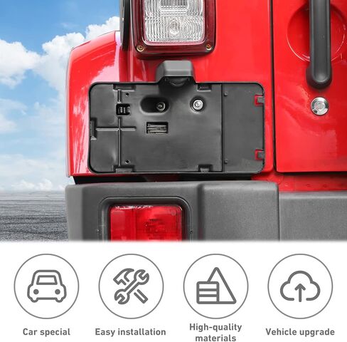 Voodonala for Jeep Wrangler JK JKU Front Plate License Bracket Front License Hanging Kits Compatible with Jeep Wrangler JK JKU 2012-2018 in Saudi Arabia