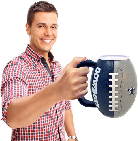 Party Animal NFL Dallas Cowboys 3D Football Plastic Mug, Team Color, 23oz in Saudi Arabia