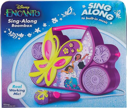 eKids Disney Encanto Sing Along Boom Box Speaker with Microphone for Fans of Disney Toys, Kids Karaoke Machine with Built in Music in Saudi Arabia
