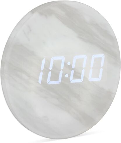 Minimalist LED Digital Wall Clock – USB Powered | Metallic Blue Style | 12/24 Hour, Night Mode, Silent Clock | Room Decor for Kitchen, Living Room, Bedroom, Classroom, Office (9 in) in Saudi Arabia