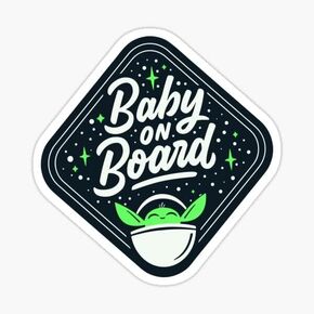 STICKY DUDE Yoda Baby Grogu Baby On Board Sticker, 5 inches - Vinyl Waterproof Sticker Decal Car Laptop Wall Window Bumper Sticker