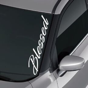 Blessed Windshield Banner Vinyl Sticker Decal | Cars Trucks Vans SUV | White | 23x5in