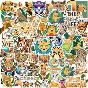 100 PCS Cheetah Vinyl Stickers, Cheetah Leopard Party Favors Birthday Decorations Supplies Gifts Waterproof Stickers for Kids for Water Bottle Laptop