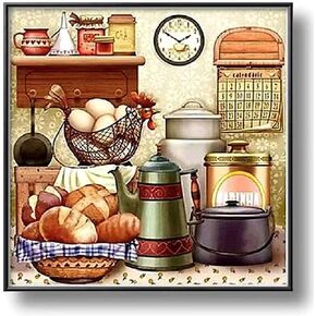 NIHO-JIUMA Diamond Painting Kits Kitchen Food,5D Full Drill Diamond Art Kits Painting Gifts for Adult,Home Decor (40x40cm/16x16 Inches)