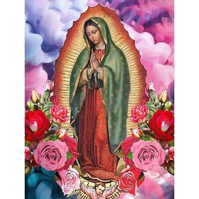 DIY 5D Diamond Art Kits Painting for Adults Full Drill by Numbers Our Lady of Guadalupe Virgin Mary Religion for Home Wall Decor 30x40cm/11.8x15.8inch