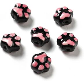Cheriswelry 10Pcs 12.5-13mm Pigeon Shape with Pattern Porcelain Beads Handmade Bird Porcelain Beads Animal Loose Spacer Beads for DIY Necklace Bracelet Earring Jewelry Making Crafts