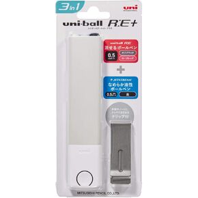 Uni -Ball R: E+, 3 Ballpoint Pen Set (2 Ball R: E and 1 Jetstream) with Dedicated Case, Peal White (URP800051P.1)