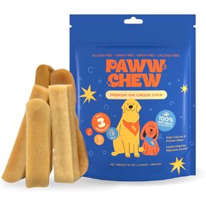 Yak Cheese Himalayan Dog Chews - All Natural Long Lasting Dog Treats, (Medium - 5 Pack) Odorless, High Protein Yak Chew, Great for Oral Health, Only 3 Ingredient Yak Bone for Power-Chewers