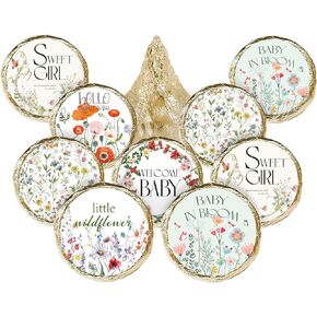Little Wildflower Baby Shower Favors Kisses Candy Stickers,240 Labels,Floral Baby Shower Stickers for It’s A Girl,Gender Reveal,Spring Summer She’s a Wildflower Baby in Bloom Baby Shower Supplies