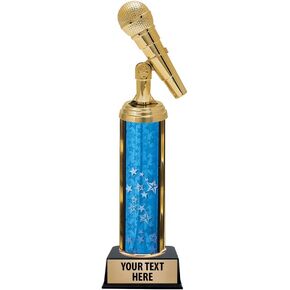 10.5" Microphone Trophies - Customized Microphone Singing Trophy Awards Prime