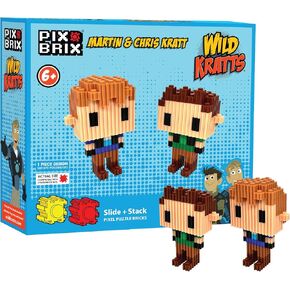 Pix Brix - Wild Kratts Pixel Art Kit - Kratt Brothers Figures, 329 Pieces - Patented Slide + Stack Pixel Puzzle Building Bricks, Create Martin & Chris Figures - Stem Toys, Ages 6 Plus in Kuwait