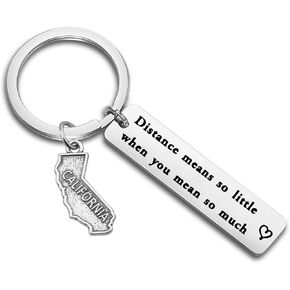MYOSPARK Long Distance Gift Distance Means So Little When You Mean So Much USA State Map Keychain