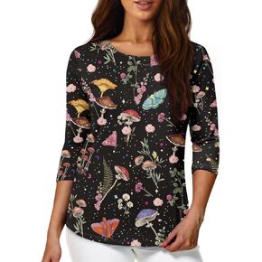 3 Quarter Sleeve Shirts Women Plus Size Tops for Early Fall Spring