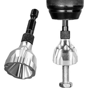 Deburring External Chamfer Tool, Remove Burr Tools Quick Release Shank with Tungsten Carbide Blade, Bolt Thread Repair Tool Fits for 1/8"-3/4"(3mm-19mm) Deburring Drill Bit(Silver)