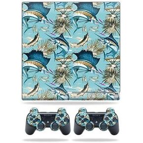 Skin Compatible with Sony Playstation 3 PS3 Slim + 2 Controllers – Island Fish | MightySkins Protective, Durable, and Unique Vinyl wrap Cover | Easy to Apply, Remove | Made in The USA
