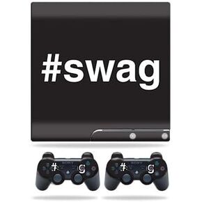 Skin Compatible with Sony Playstation 3 PS3 Slim + 2 Controllers – Swag | MightySkins Protective, Durable, and Unique Vinyl wrap Cover | Easy to Apply, Remove, and Change Styles | Made in The USA