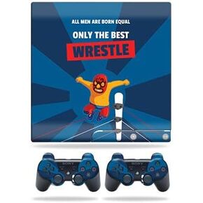 Skin Compatible with Sony Playstation 3 PS3 Slim + 2 Controllers – Best Wrestle | MightySkins Protective, Durable, and Unique Vinyl wrap Cover | Easy to Apply, Remove | Made in The USA