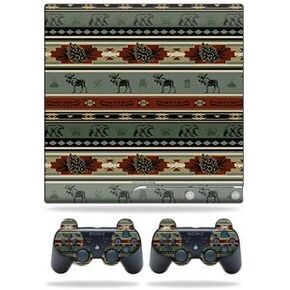 Skin Compatible with Sony Playstation 3 PS3 Slim + 2 Controllers – Cabin Stripes | MightySkins Protective, Durable, and Unique Vinyl wrap Cover | Easy to Apply, Remove | Made in The USA