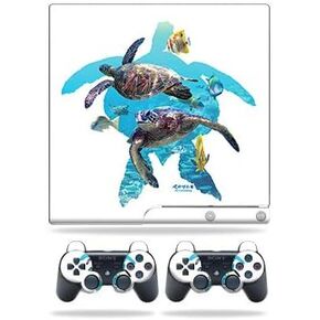 Skin Compatible with Sony Playstation 3 PS3 Slim + 2 Controllers – Turtly Cool | MightySkins Protective, Durable, and Unique Vinyl wrap Cover | Easy to Apply, Remove | Made in The USA