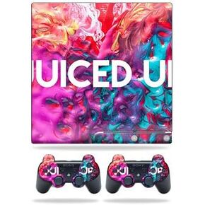 Skin Compatible with Sony Playstation 3 PS3 Slim + 2 Controllers – Juiced Up | MightySkins Protective, Durable, and Unique Vinyl wrap Cover | Easy to Apply, Remove | Made in The USA