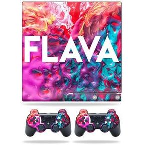 Skin Compatible with Sony Playstation 3 PS3 Slim + 2 Controllers – Flava | MightySkins Protective, Durable, and Unique Vinyl wrap Cover | Easy to Apply, Remove, and Change Styles | Made in The USA