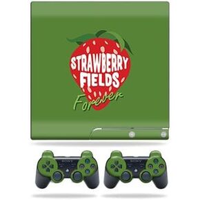 Skin Compatible with Sony Playstation 3 PS3 Slim + 2 Controllers – Strawberry Fields Forever | MightySkins Protective, Durable, and Unique Vinyl wrap Cover | Easy to Apply, Remove | Made in The USA