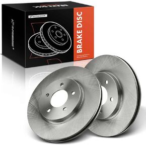 A-Premium 11.92 inch (302.8mm) Front Drilled and Slotted Disc Brake Rotors Compatible with Select Ford, Mercury and Mazda Models - Escape 2005-2012, Tribute/Mariner 2005-2011, 2-PC Set