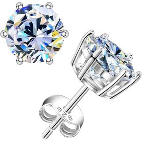 Moissanite Earrings for Women 0.6-4ct Diamond Earrings 18K White Gold Vermeil 925 Sterling Silver Moissanite Stud Earrings D Color VVS1 Clarity Moissanite Earrings as Jewelry Gifts
