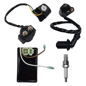 200 CDI Box set Fits for 2005 Polaris Sportsman Phoenix 200 Compatible with 0452310 CDI Box with Ignition Coil Starter Solenoid Relay Spark Plug